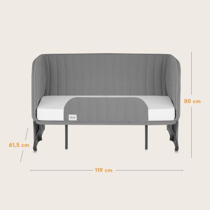 Lionelo - THOMI PLUS 5-in-1 vauvan pinnasänky harmaa Concrete