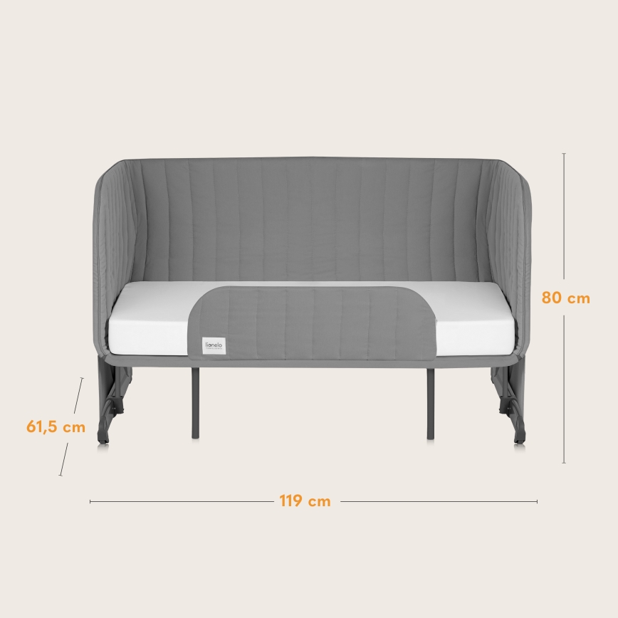 Lionelo - THOMI PLUS 5-in-1 vauvan pinnasänky harmaa Concrete