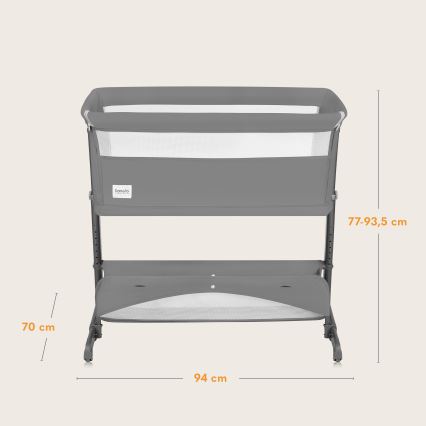 Lionelo - THOMI PLUS 5-in-1 vauvan pinnasänky harmaa Concrete