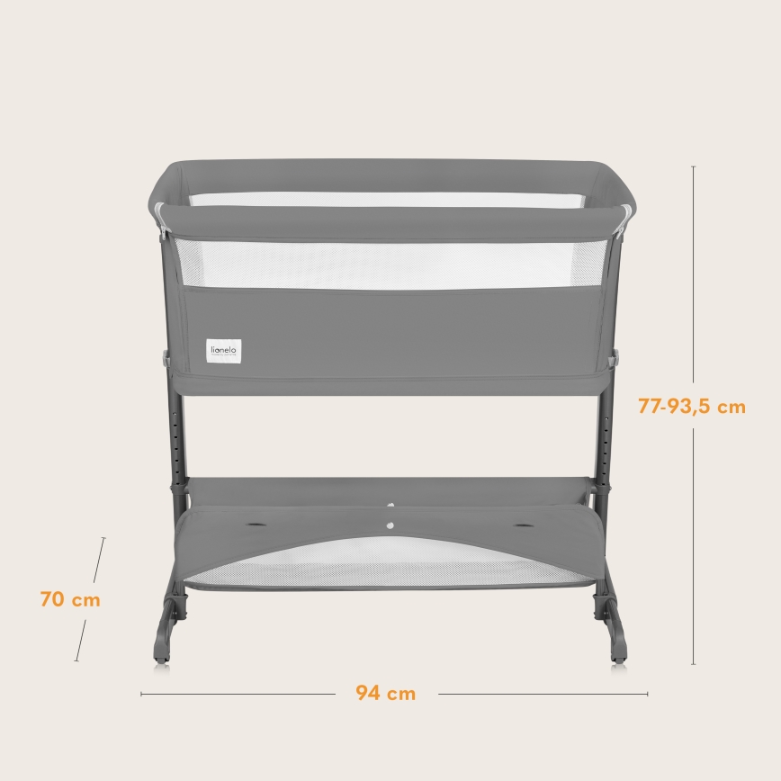 Lionelo - THOMI PLUS 5-in-1 vauvan pinnasänky harmaa Concrete