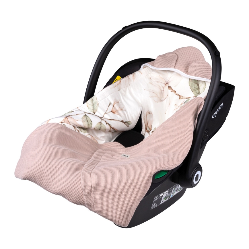 Lionelo - TRAVEL SWADDLE, turvakaukaloon sopiva kääre 90x90 cm beige magnolia