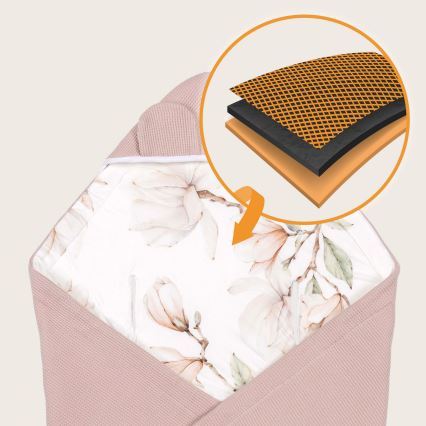 Lionelo - TRAVEL SWADDLE, turvakaukaloon sopiva kääre 90x90 cm beige magnolia