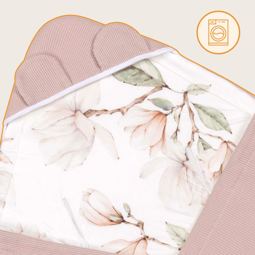 Lionelo - TRAVEL SWADDLE, turvakaukaloon sopiva kääre 90x90 cm beige magnolia
