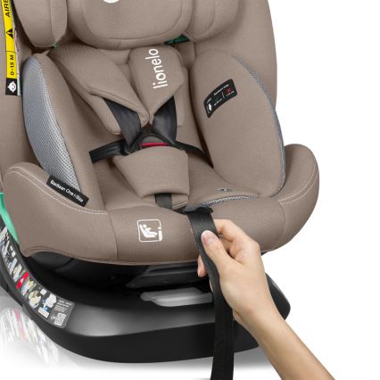 Lionelo - Kääntyvä turvaistuin jalustalla BASTIAAN ONE i-Size 40–150 cm hiekanvärinen