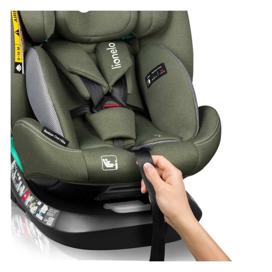Lionelo - Käännettävä turvaistuin jalustalla BASTIAAN ONE i-Size 40-150 cm oliivinvihreä