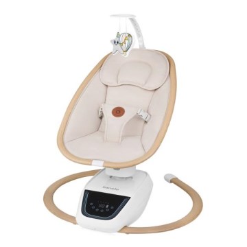 Lionelo - Vauvakeinu melodialla OLIVIA Beige Natural + kaukosäädin