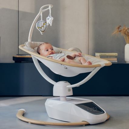 Lionelo - Vauvakeinu melodialla OLIVIA Beige Natural + kaukosäädin