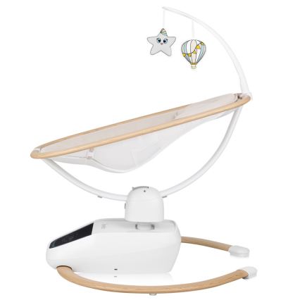Lionelo - Vauvakeinu melodialla OLIVIA Beige Natural + kaukosäädin