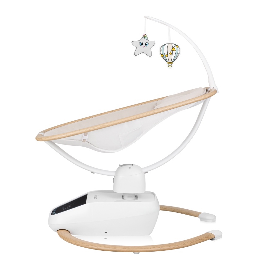 Lionelo - Vauvakeinu melodialla OLIVIA Beige Natural + kaukosäädin