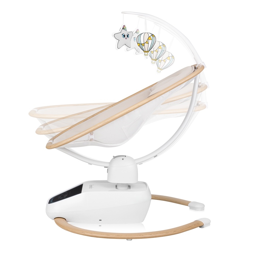 Lionelo - Vauvakeinu melodialla OLIVIA Beige Natural + kaukosäädin