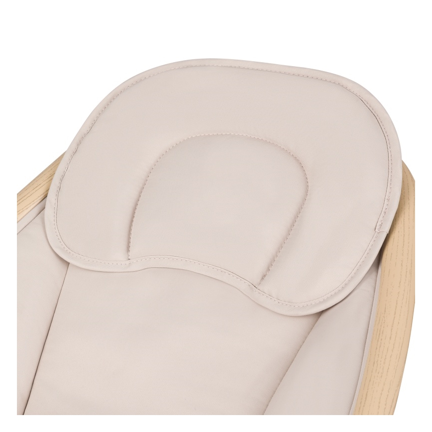 Lionelo - Vauvakeinu melodialla OLIVIA Beige Natural + kaukosäädin