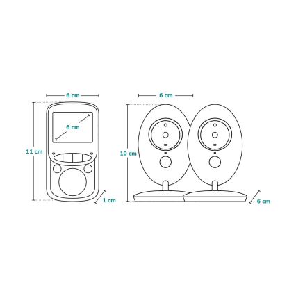 Lionelo - Vauvanvahti BABYLINE 5.1 näytöllä, 230V, 1000 mAh