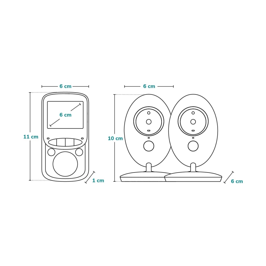 Lionelo - Vauvanvahti BABYLINE 5.1 näytöllä, 230V, 1000 mAh
