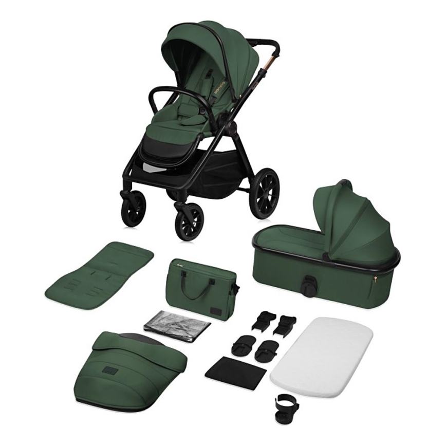 Lionelo - Yhdistelmävaunu 2-in-1 LAYLA Green Forest