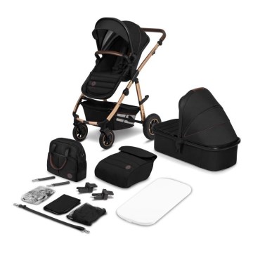 Lionelo - Yhdistelmävaunut 2-in-1 AMBER Black Onyx