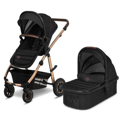 Lionelo - Yhdistelmävaunut 2-in-1 AMBER Black Onyx