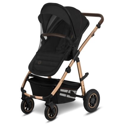 Lionelo - Yhdistelmävaunut 2-in-1 AMBER Black Onyx