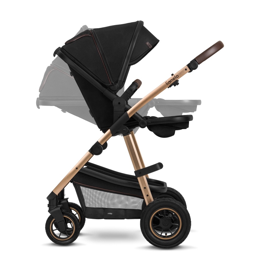 Lionelo - Yhdistelmävaunut 2-in-1 AMBER Black Onyx