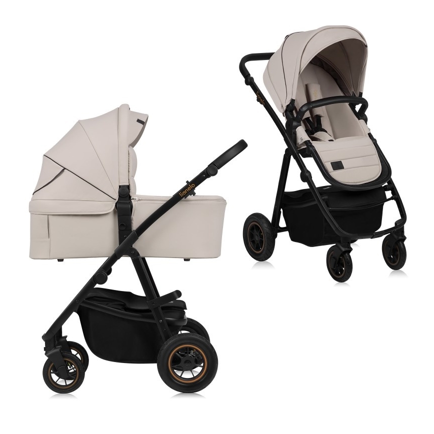 Lionelo - Yhdistelmävaunut 2-in-1 AMBER PLUS Beige Sand