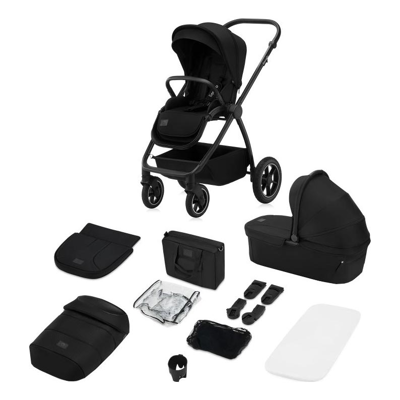 Lionelo - yhdistelmävaunut 2-in-1 MERIL Black Onyx