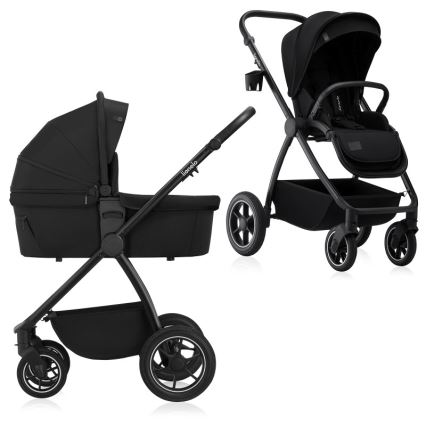 Lionelo - yhdistelmävaunut 2-in-1 MERIL Black Onyx