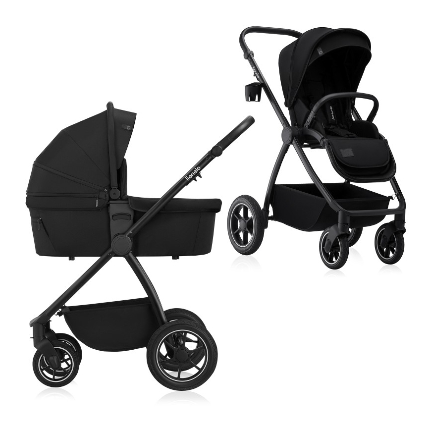 Lionelo - yhdistelmävaunut 2-in-1 MERIL Black Onyx