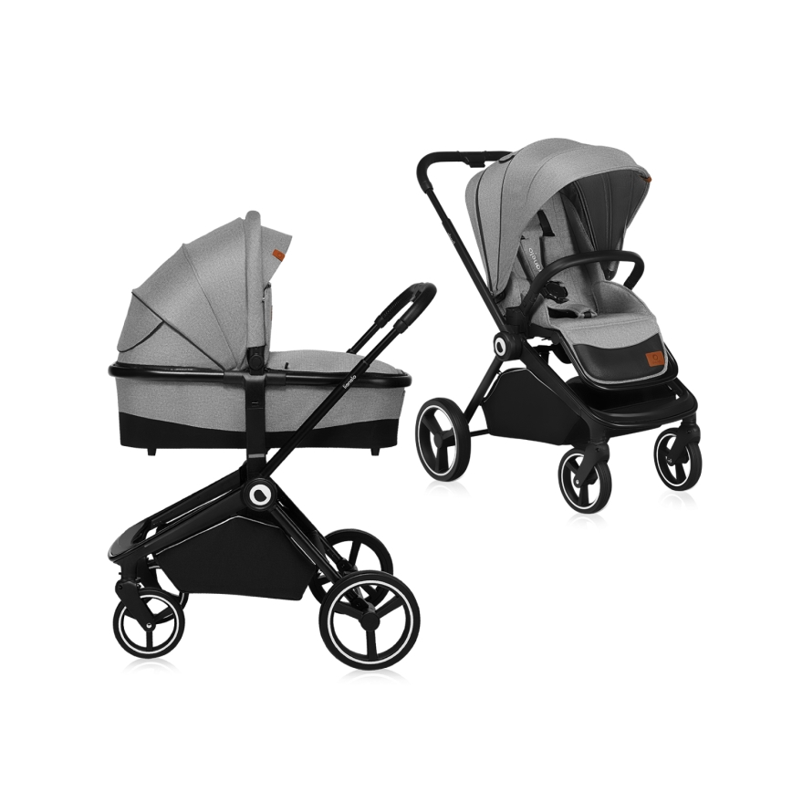 Lionelo - yhdistelmävaunut 2-in-1 MIKA Grey Stone