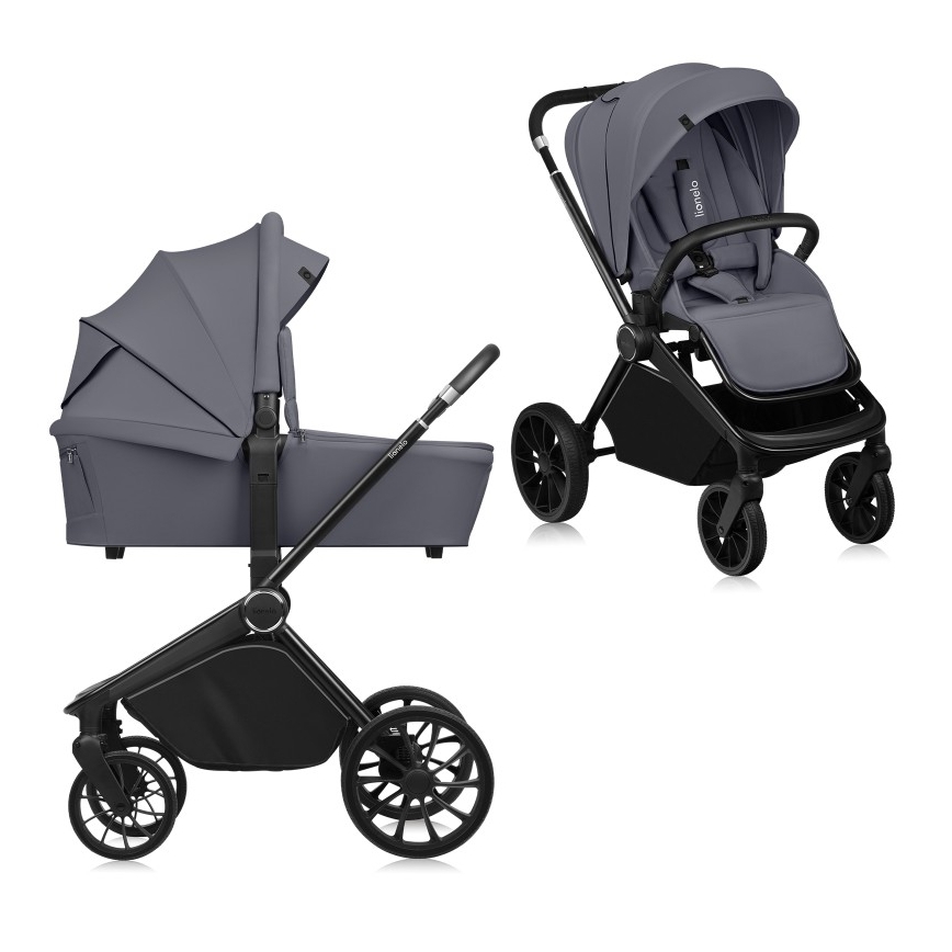 Lionelo - Yhdistelmävaunut 2-in-1 MIKA PLUS Grey Stone