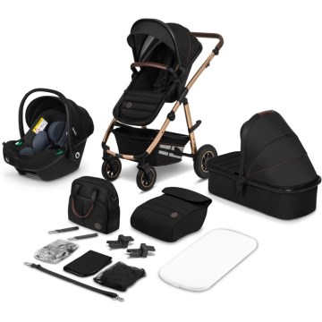 Lionelo - Yhdistelmävaunut 3-in-1 AMBER Black Onyx