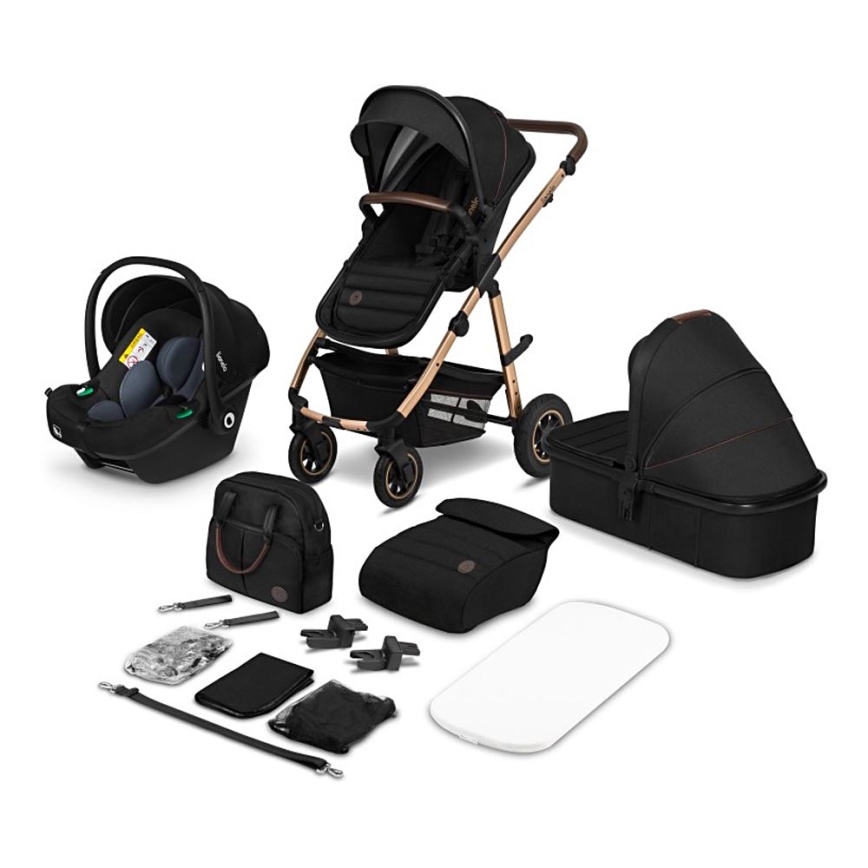 Lionelo - Yhdistelmävaunut 3-in-1 AMBER Black Onyx