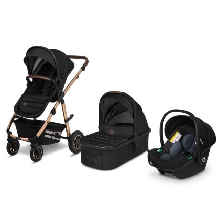 Lionelo - Yhdistelmävaunut 3-in-1 AMBER Black Onyx