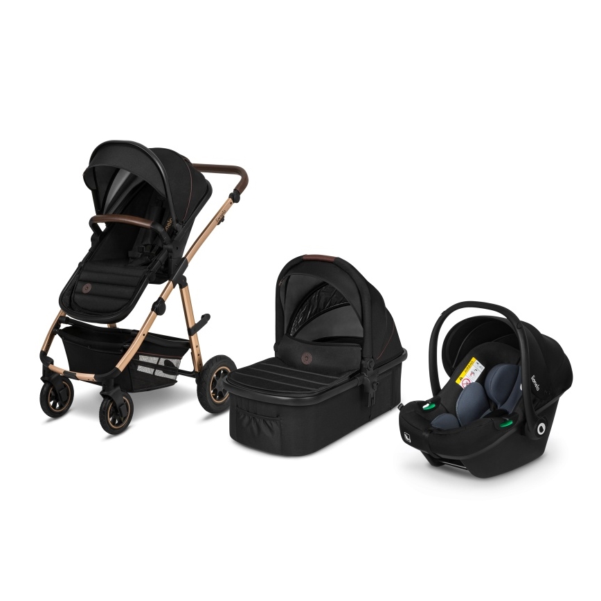 Lionelo - Yhdistelmävaunut 3-in-1 AMBER Black Onyx