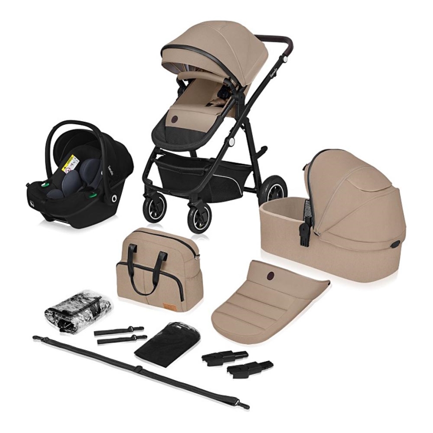 Lionelo - Yhdistelmävaunut 3-in-1 BIANKA beige hiekka