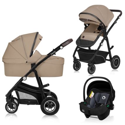 Lionelo - Yhdistelmävaunut 3-in-1 BIANKA beige hiekka