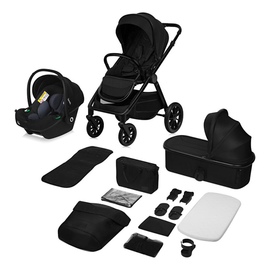 Lionelo - yhdistelmävaunut 3-in-1 LAYLA Black Onyx
