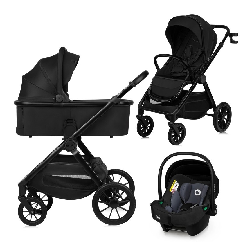 Lionelo - yhdistelmävaunut 3-in-1 LAYLA Black Onyx