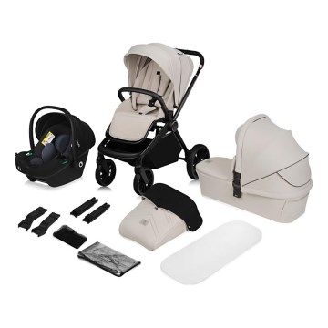 Lionelo - yhdistelmävaunut 3-in-1 MIKA PLUS Beige Sand