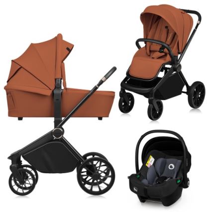 Lionelo - yhdistelmävaunut 3-in-1 MIKA PLUS Brown Rust