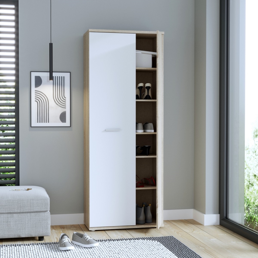 Lipasto/kenkäkaappi SIMO sonoma-tammi/valkoinen