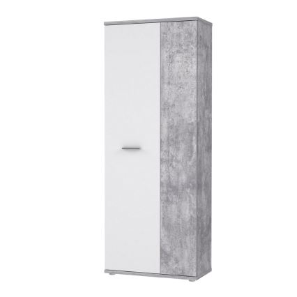 Lipasto/Kenkäkaappi SIMO valkoinen/harmaa betoni