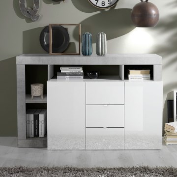 Lipasto LENOR valkoinen/harmaa betoni