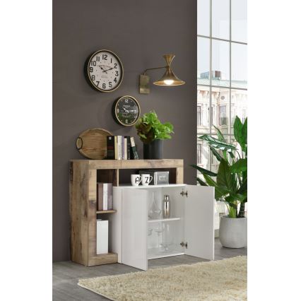 Lipasto LENOR valkoinen/ruskea