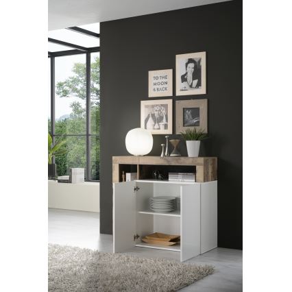 Lipasto LENOR valkoinen/ruskea