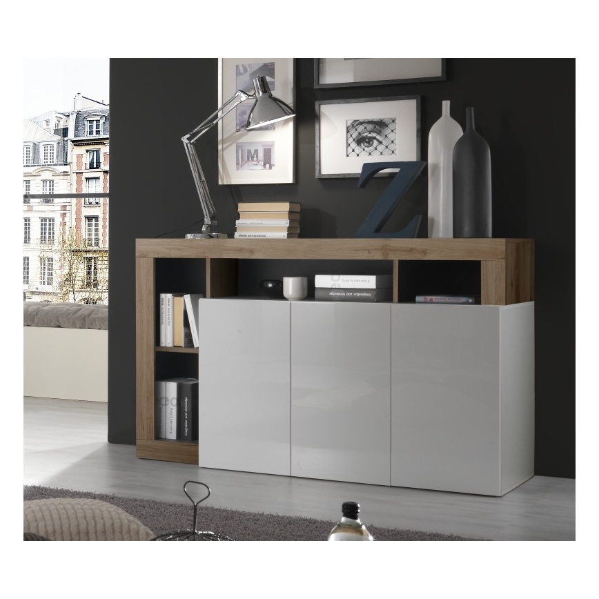 Lipasto LENOR valkoinen/tammi