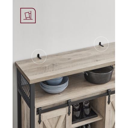 Lipasto liukuovilla FIRA taupe/musta