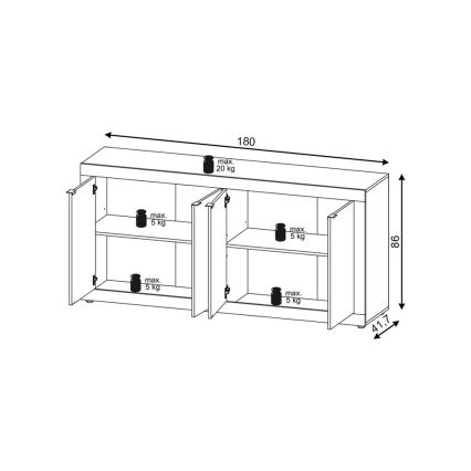 Lipasto RUNEA vaaleanruskea/antrasiitti
