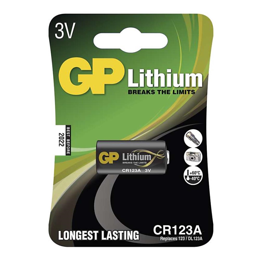 Litiumkenno CR123A GP LITHIUM 3V/1400 mAh