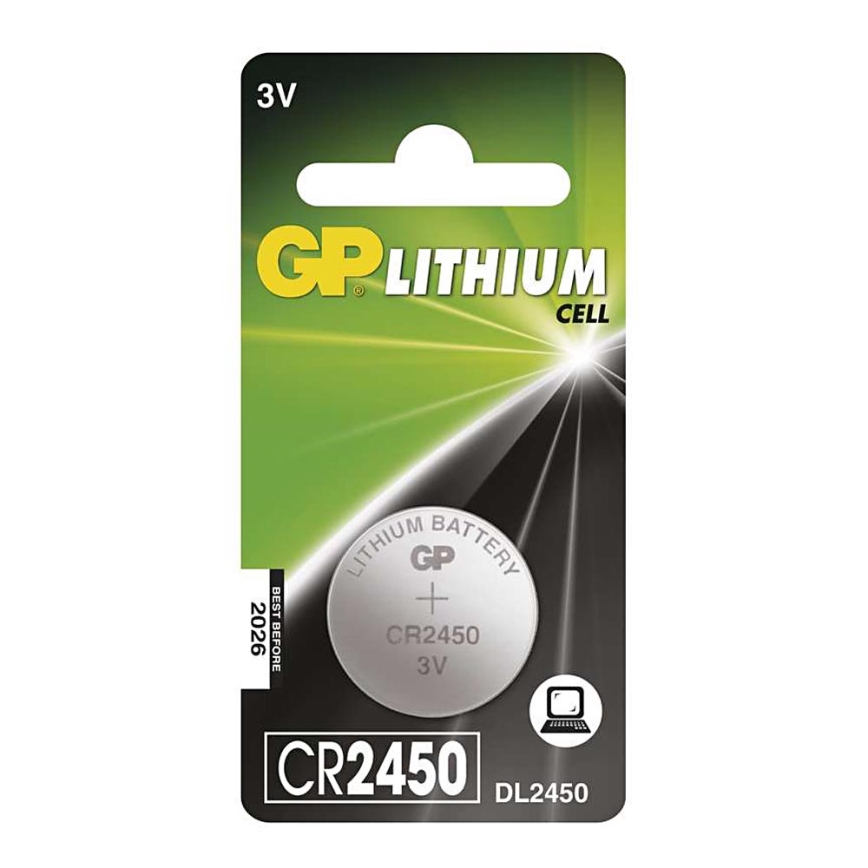 Litiumnappikenno CR2450 GP LITHIUM 3V/600 mAh