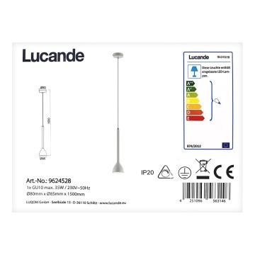Lucande - Kattokruunu johdossa NORDWIN 1xGU10/35W/230V