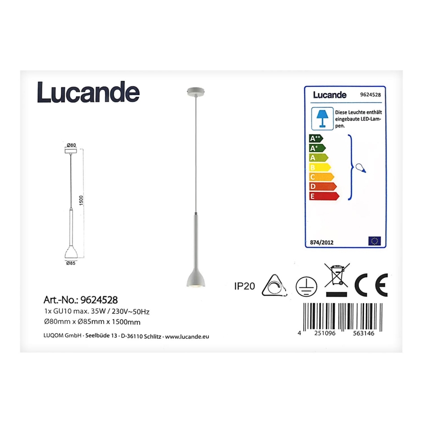 Lucande - Kattokruunu johdossa NORDWIN 1xGU10/35W/230V